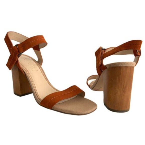 Splendid Sandals Women Size 8.5M Brown Leather Block Heel Slingback Open toe - Picture 3 of 12